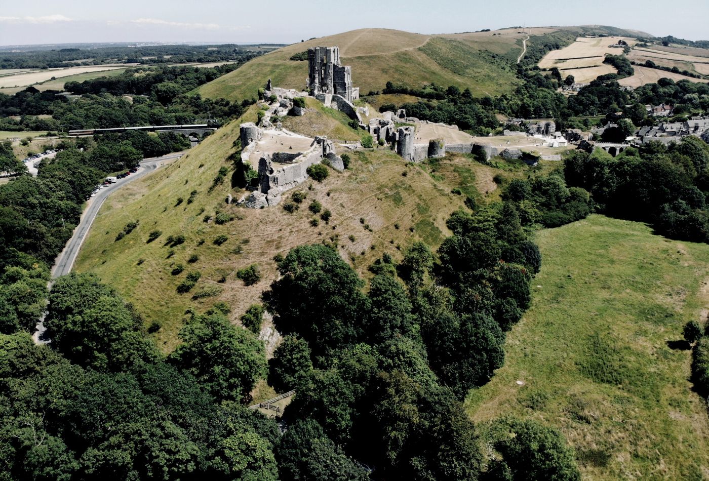 corfe castle historic spot in dorset