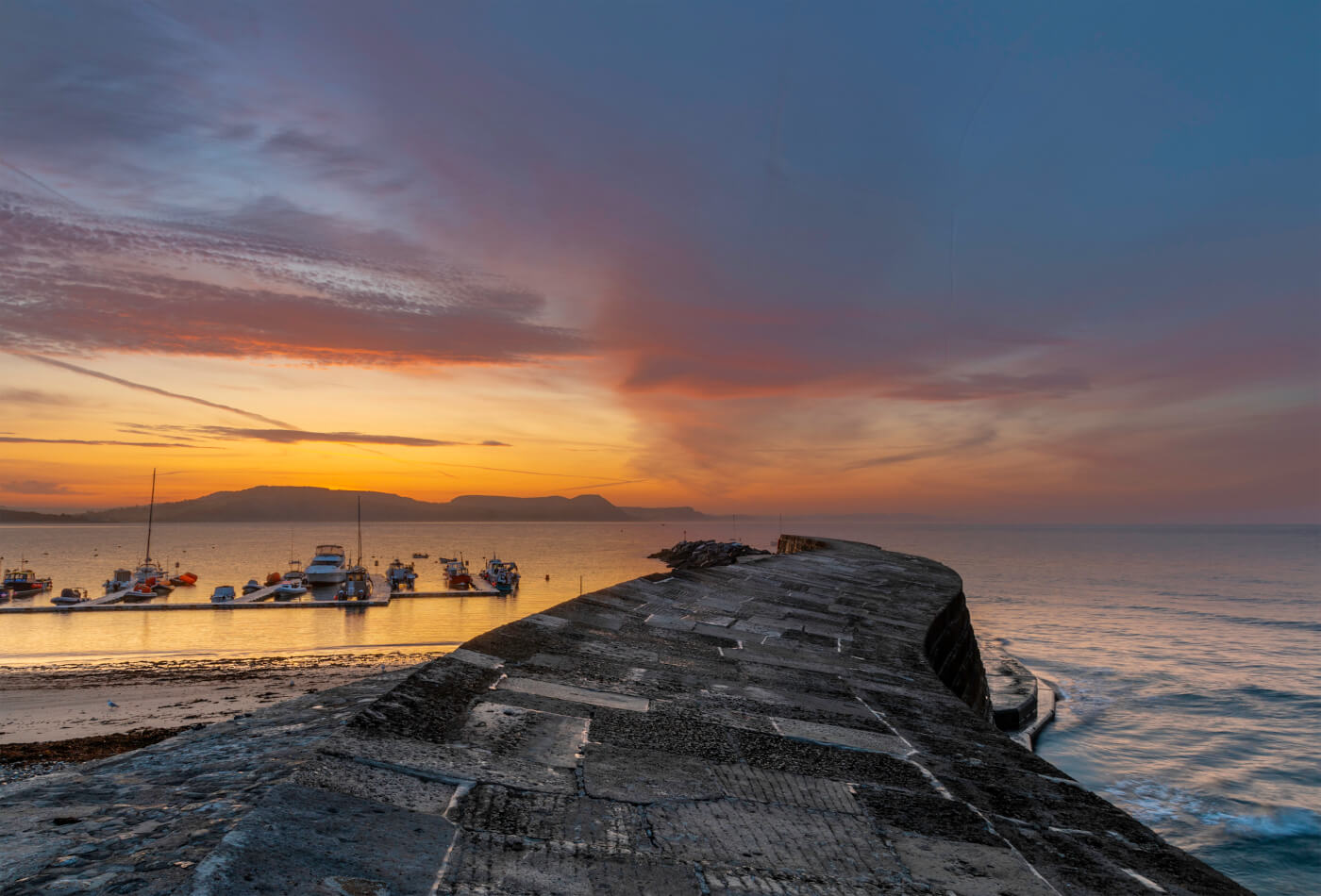 Lyme Regis walk at sunset