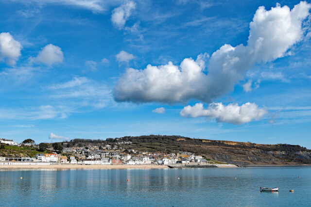 View of Lyme Regis from sea