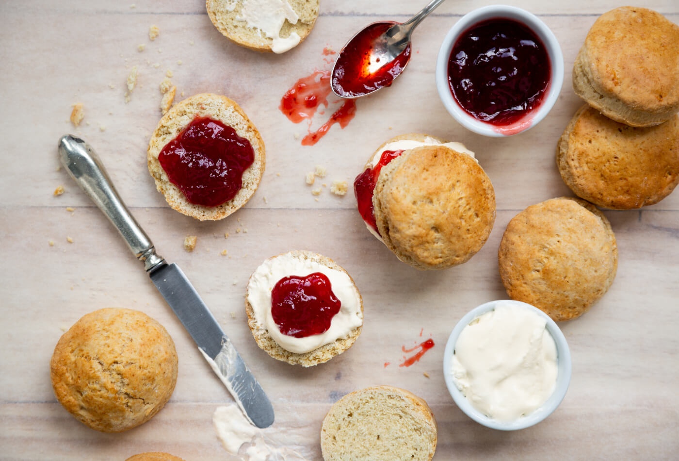 View of traditional British scones