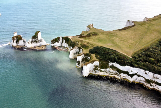 Aerial view of Old Harry Rocks 