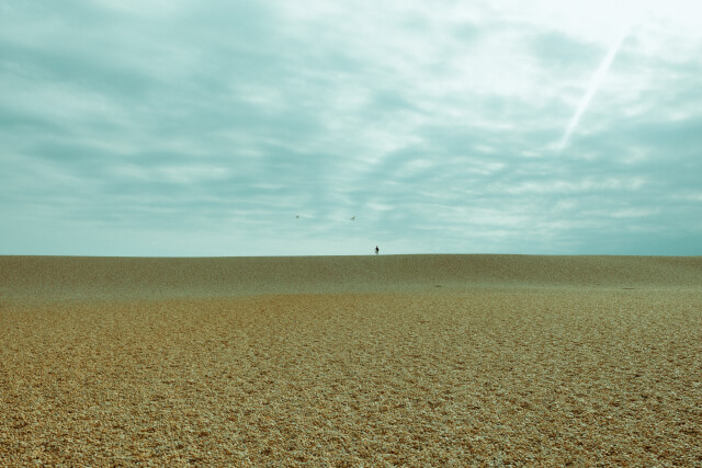 Wide view of Chesil Beach 