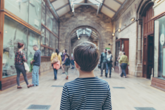 Young child at Bridport Museum