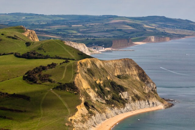 Aerial view of the Jurassic Coast in Dorset